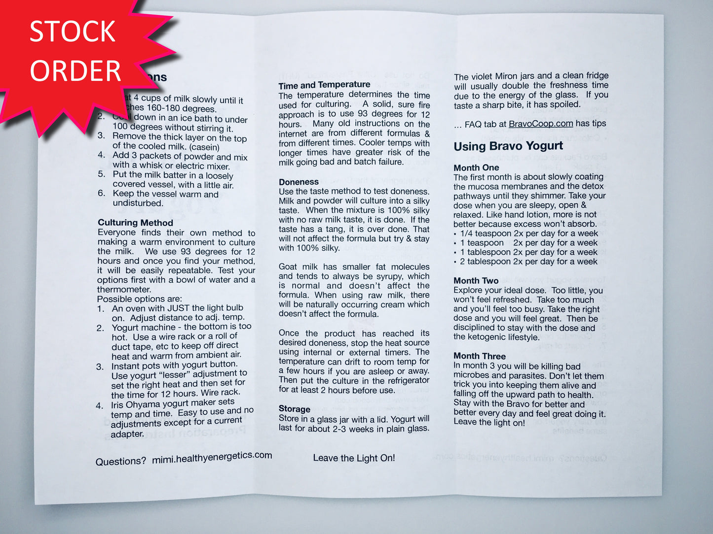 Stock Order Bravo GcMAF Yogurt Starter Powder 3 pack - (Best before Mar 2026) - Order by 10/26/25, Ships 10/29/25