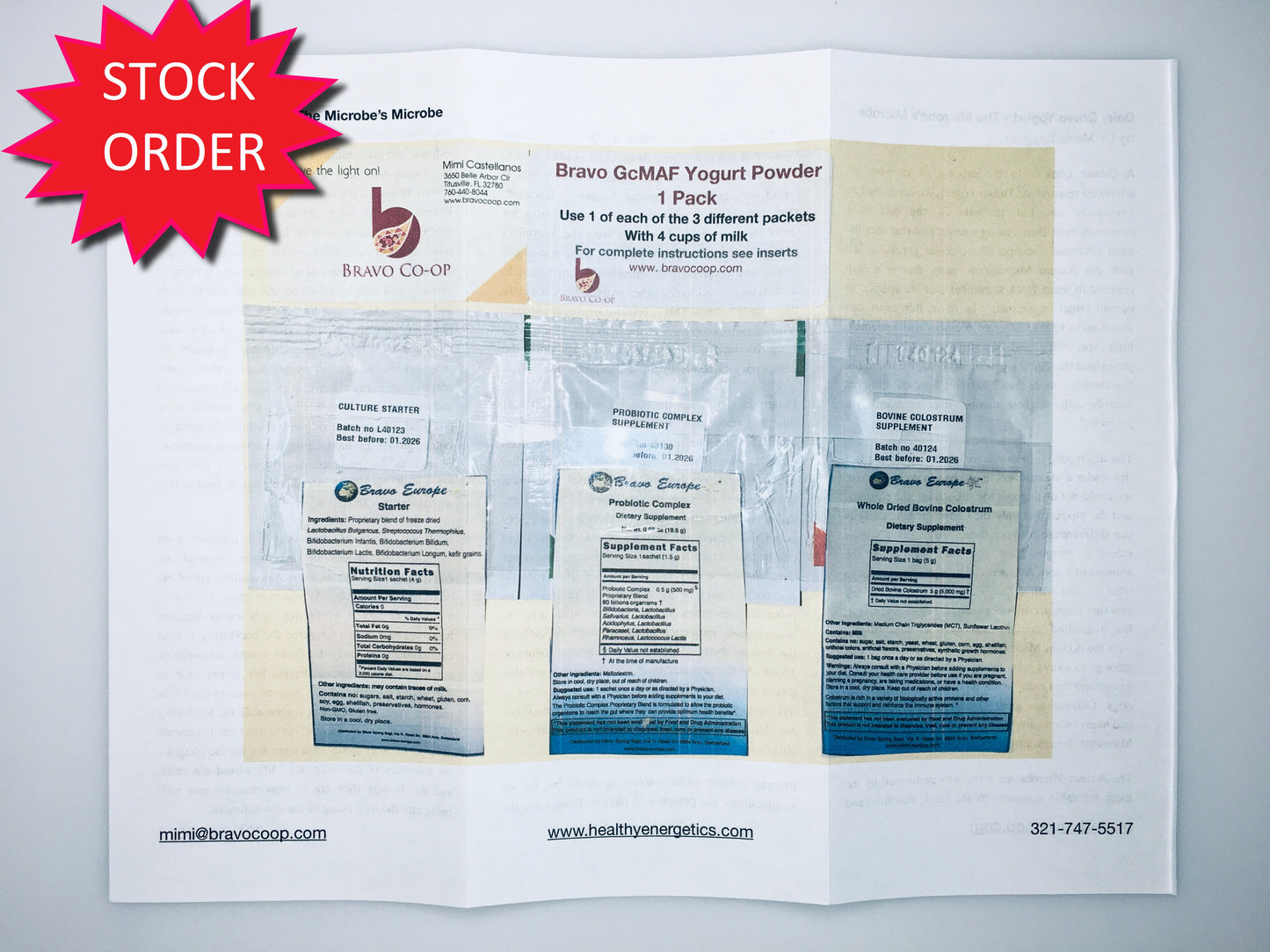 Stock Order Bravo GcMAF Yogurt Starter Powder 3 pack - (Best before Mar 2026) - Order by 10/26/25, Ships 10/29/25