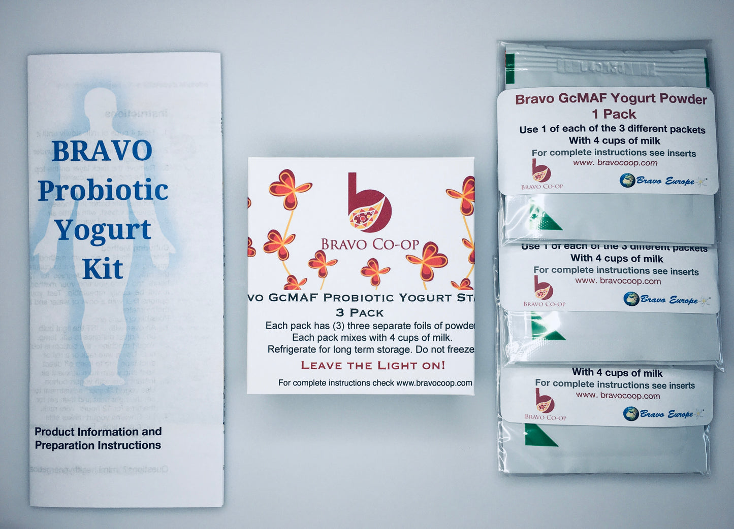 Bravo GcMAF Yogurt Starter Powder Three (03) 1 Liter Packs (Best before Mar 2026)