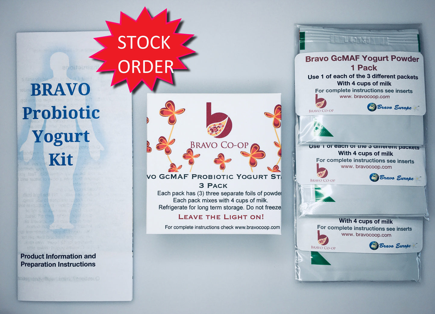 Stock Order Bravo GcMAF Yogurt Starter Powder 3 pack - (Best before Mar 2026) - Order by 10/26/25, Ships 10/29/25