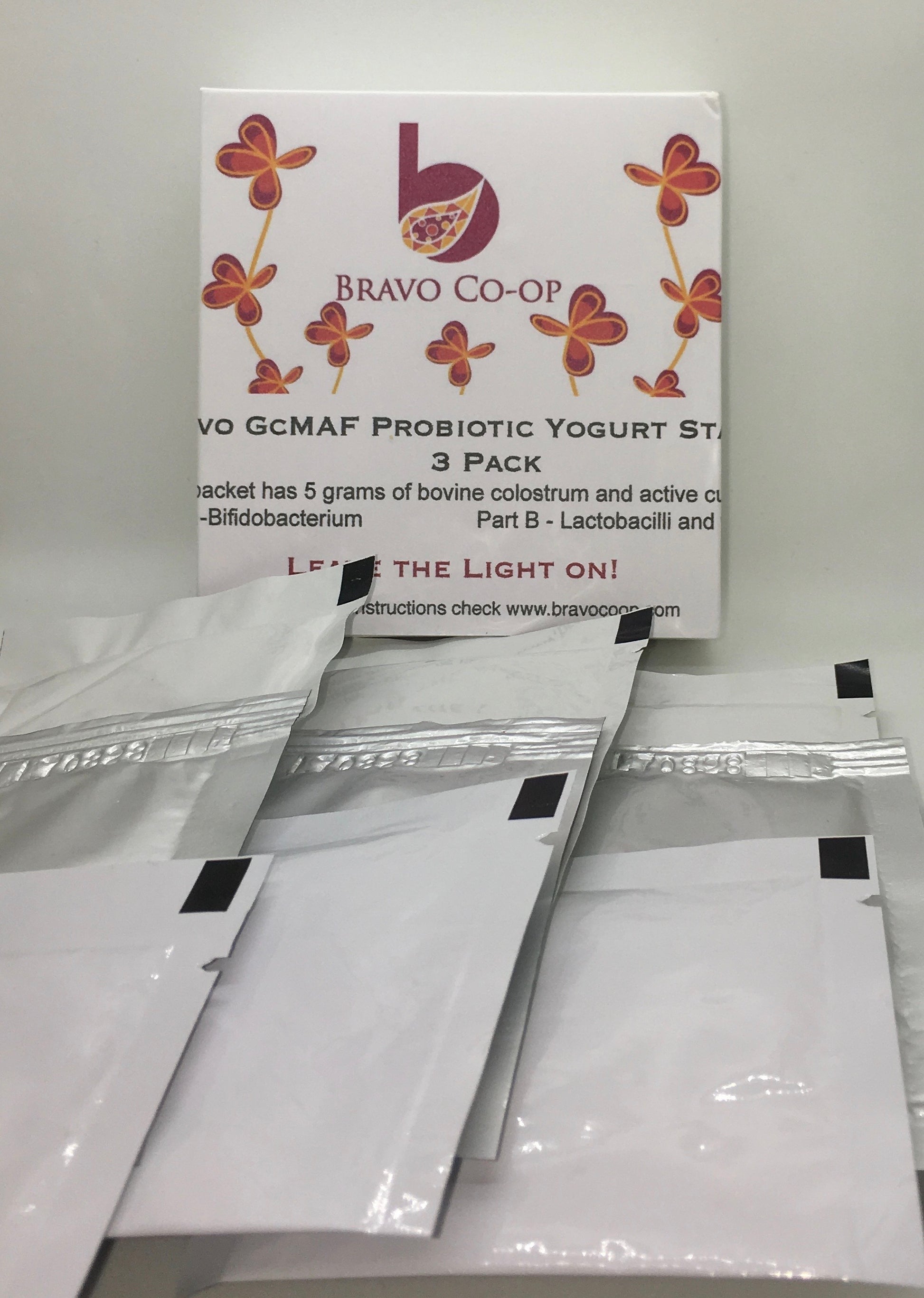 Bravo GcMAF Starter Powder (3) pack, makes 3 Liters of dairy yogurt