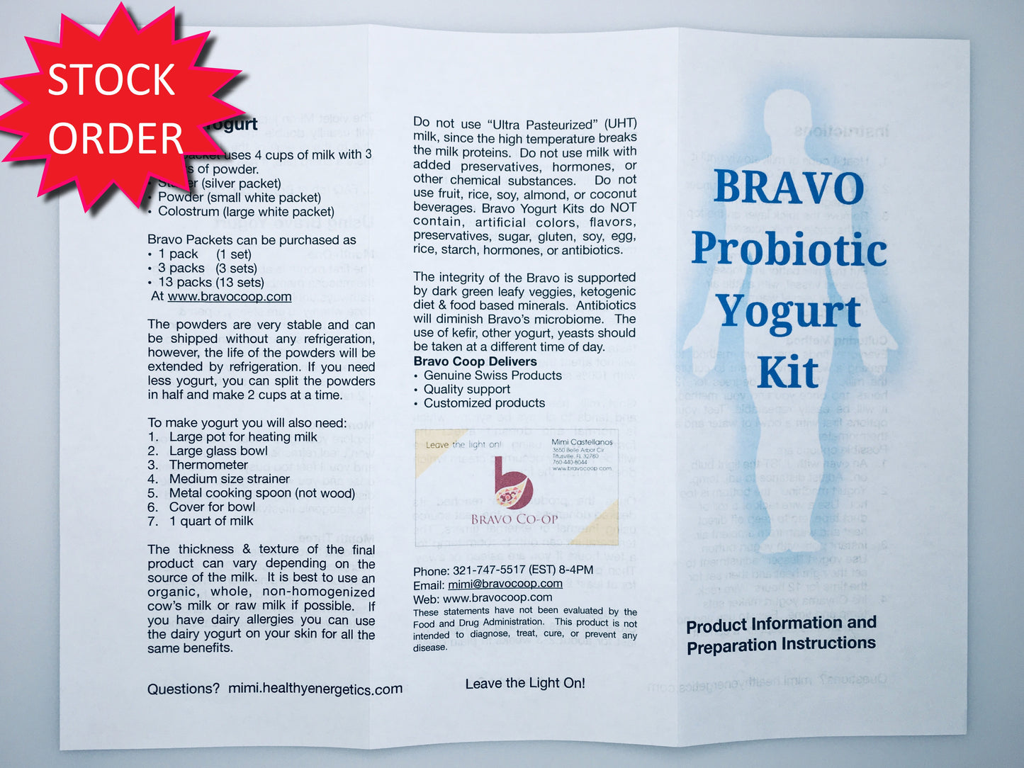 Stock Order Bravo GcMAF Yogurt Starter Powder 01 pack - (Best before Jan 2026) - Order by 10/27/24 Ships 10/30/24