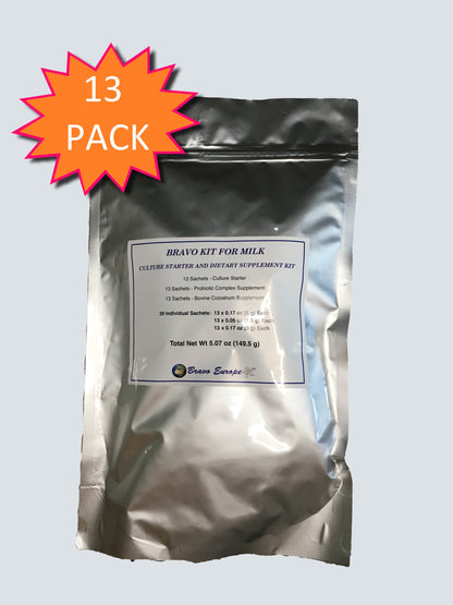 Stock Order Bravo GcMAF Yogurt Starter Powder Thirteen (13) 1 Liter Packs (Best before Mar 2026) Order by 4/27/25 Ships 4/30/25