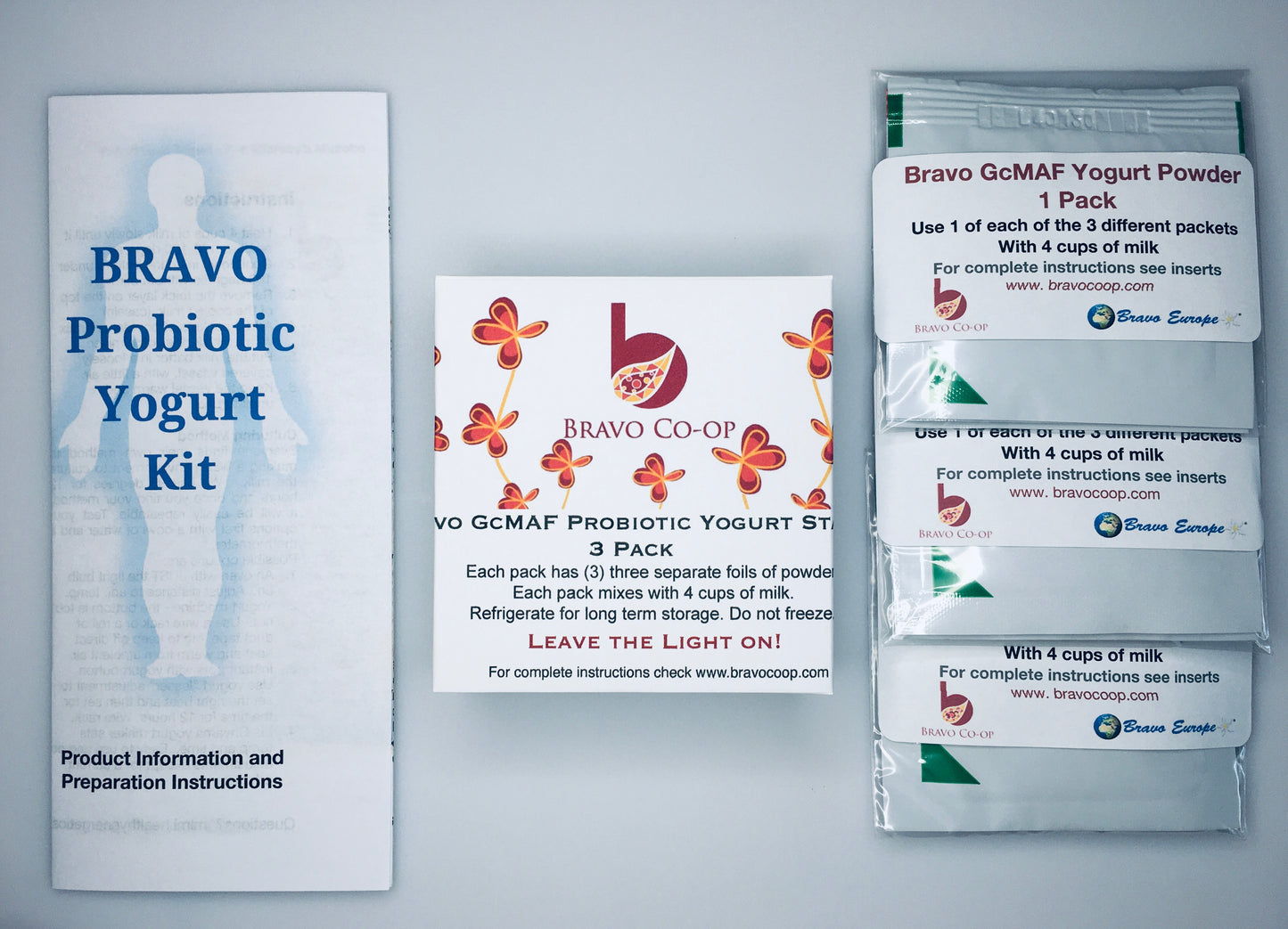 Bravo GcMAF Yogurt Starter Powder Three (03) 1 Liter Packs (Best before Jan 2026)